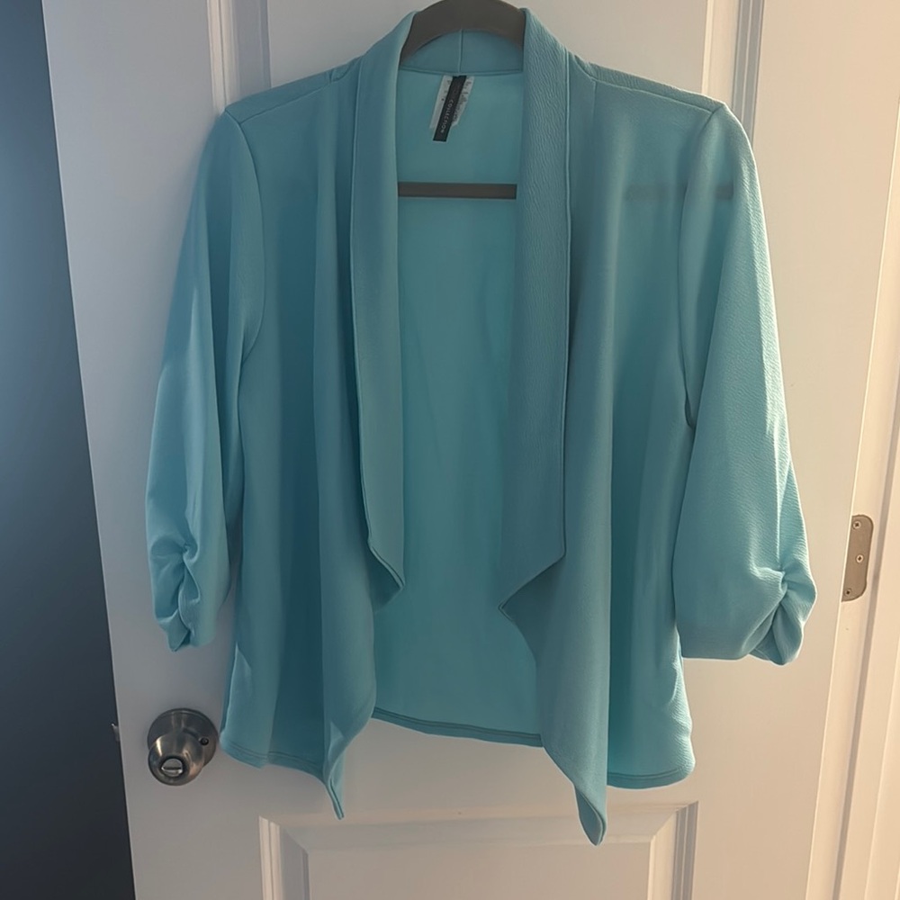 Moa Moa Blue Blazer with Rolled Sleeves